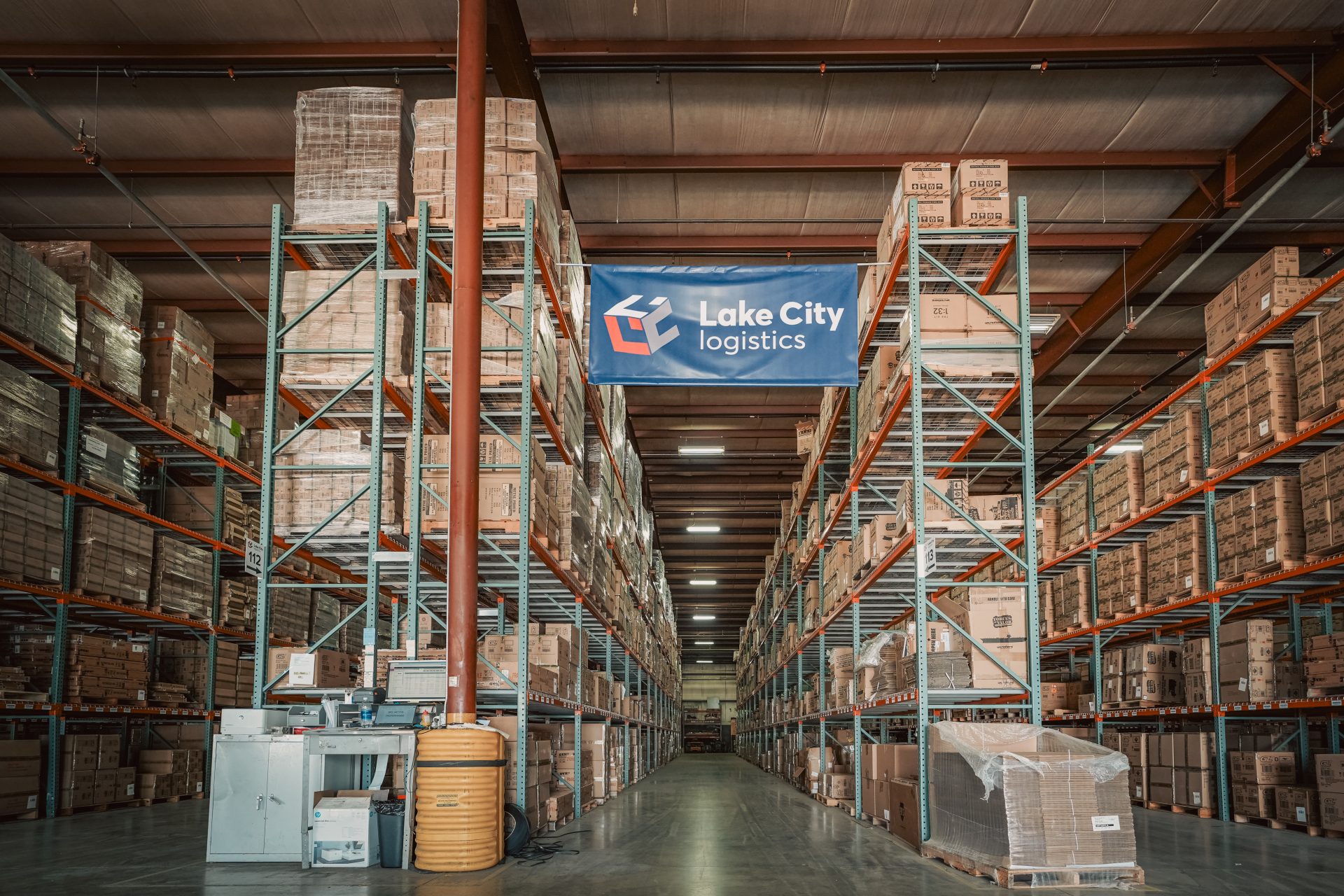 LCL warehouse with banner